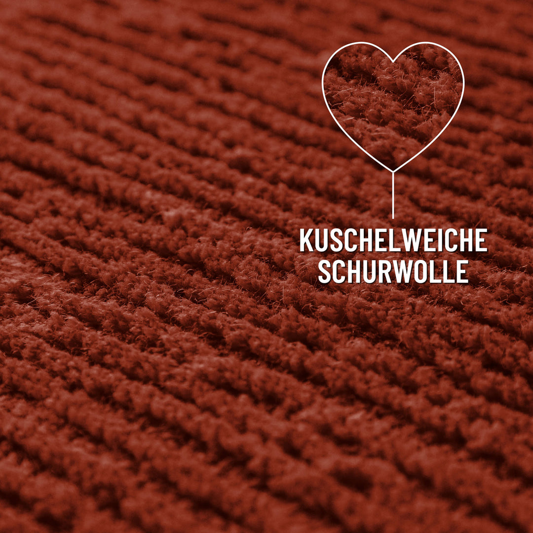 Kurzflor Teppich Castello One Kamin Rot