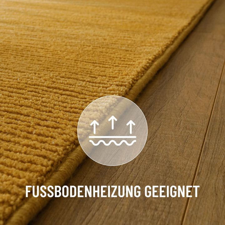 Kurzflor Teppich Castello One Gelb