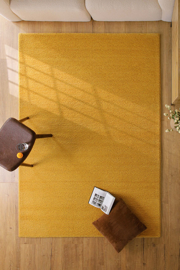 Kurzflor Teppich Castello One Gelb