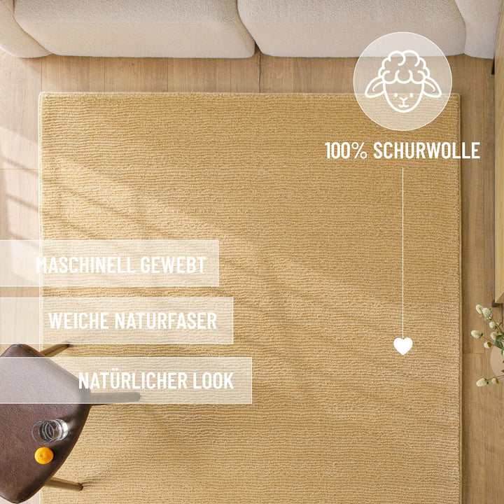 Kurzflor Teppich Castello One Sand Beige