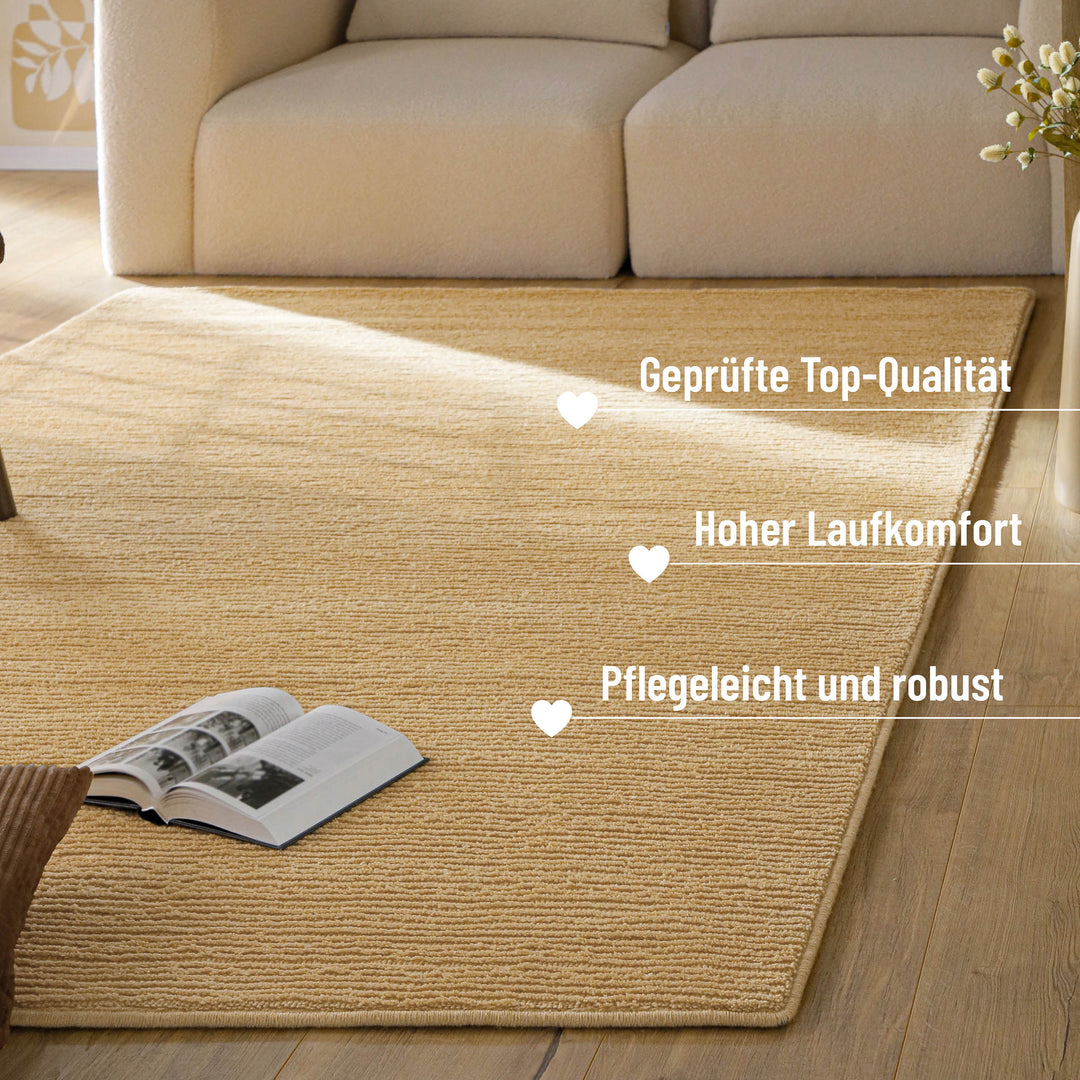 Kurzflor Teppich Castello One Sand Beige