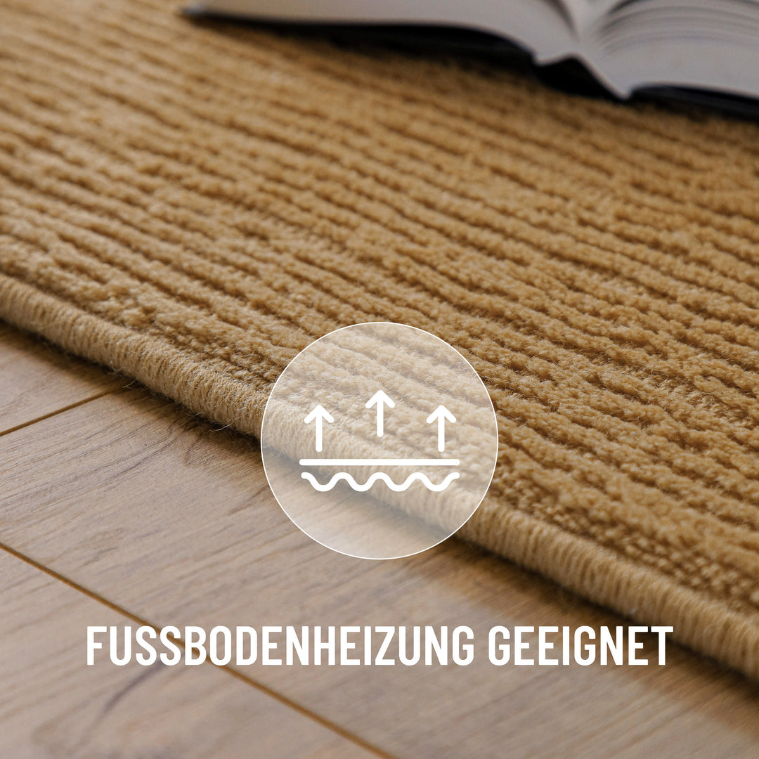 Kurzflor Teppich Castello One Karamell