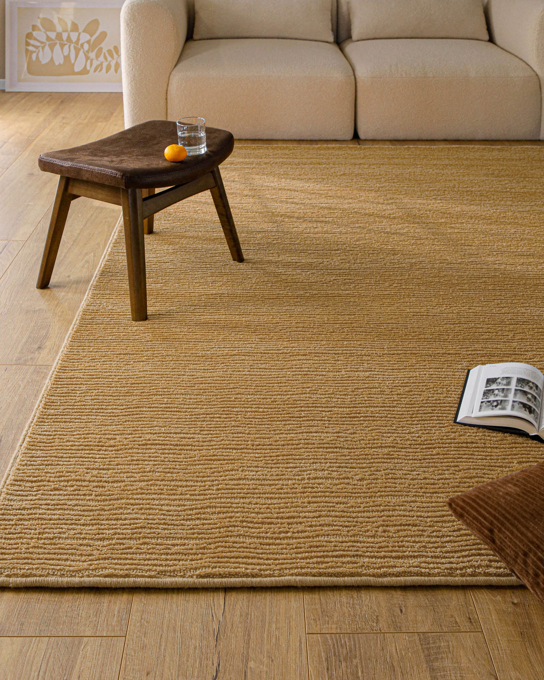 Kurzflor Teppich Castello One Karamell