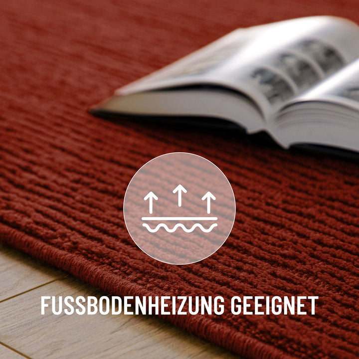 Kurzflor Teppich Castello One Purpur Rot