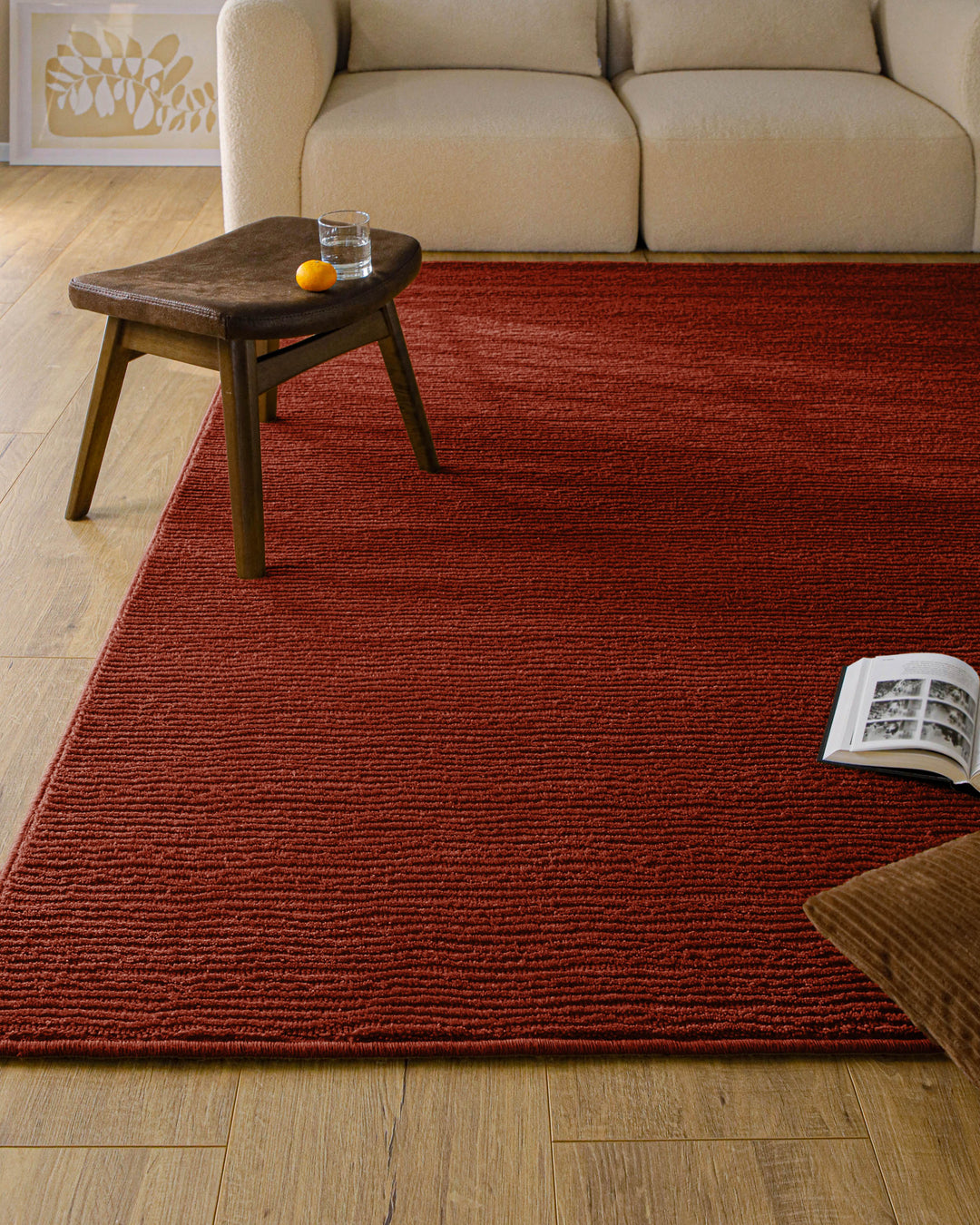 Kurzflor Teppich Castello One Purpur Rot
