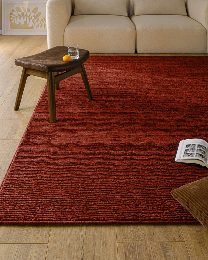 Kurzflor Teppich Castello One Purpur Rot