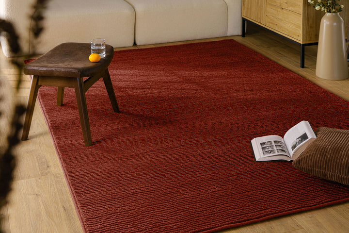Kurzflor Teppich Castello One Purpur Rot