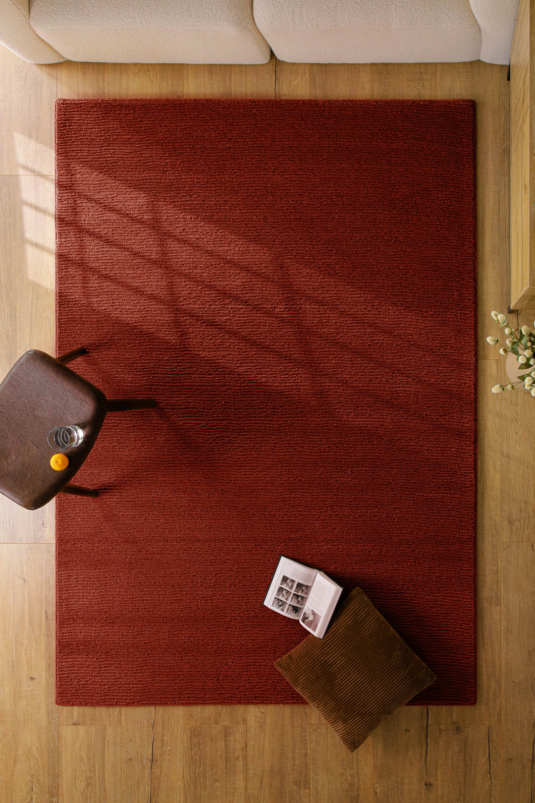 Kurzflor Teppich Castello One Purpur Rot