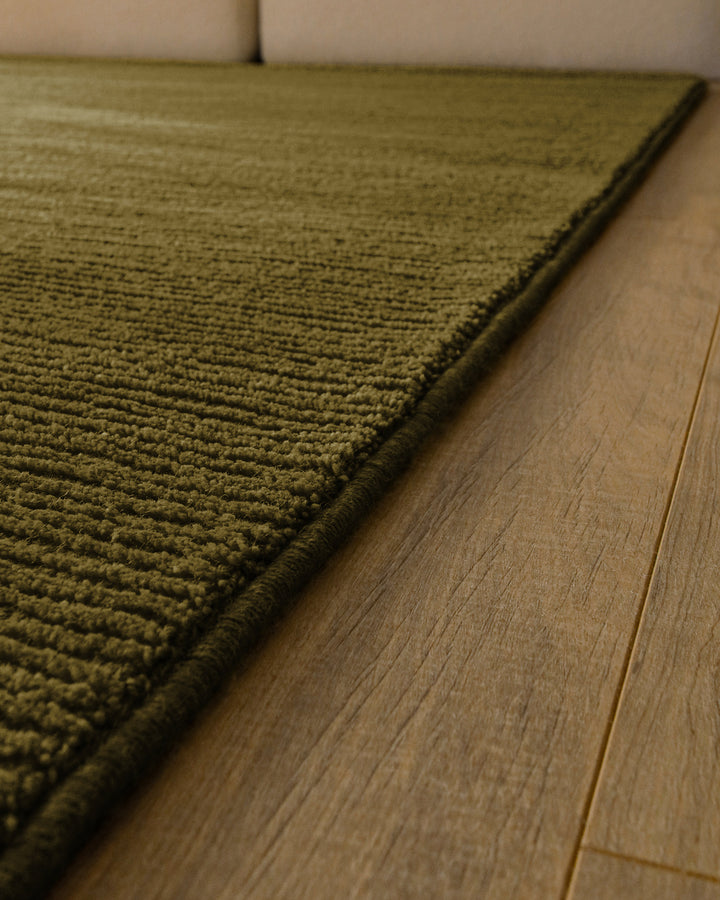 Kurzflor Teppich Castello One Oliv Grün