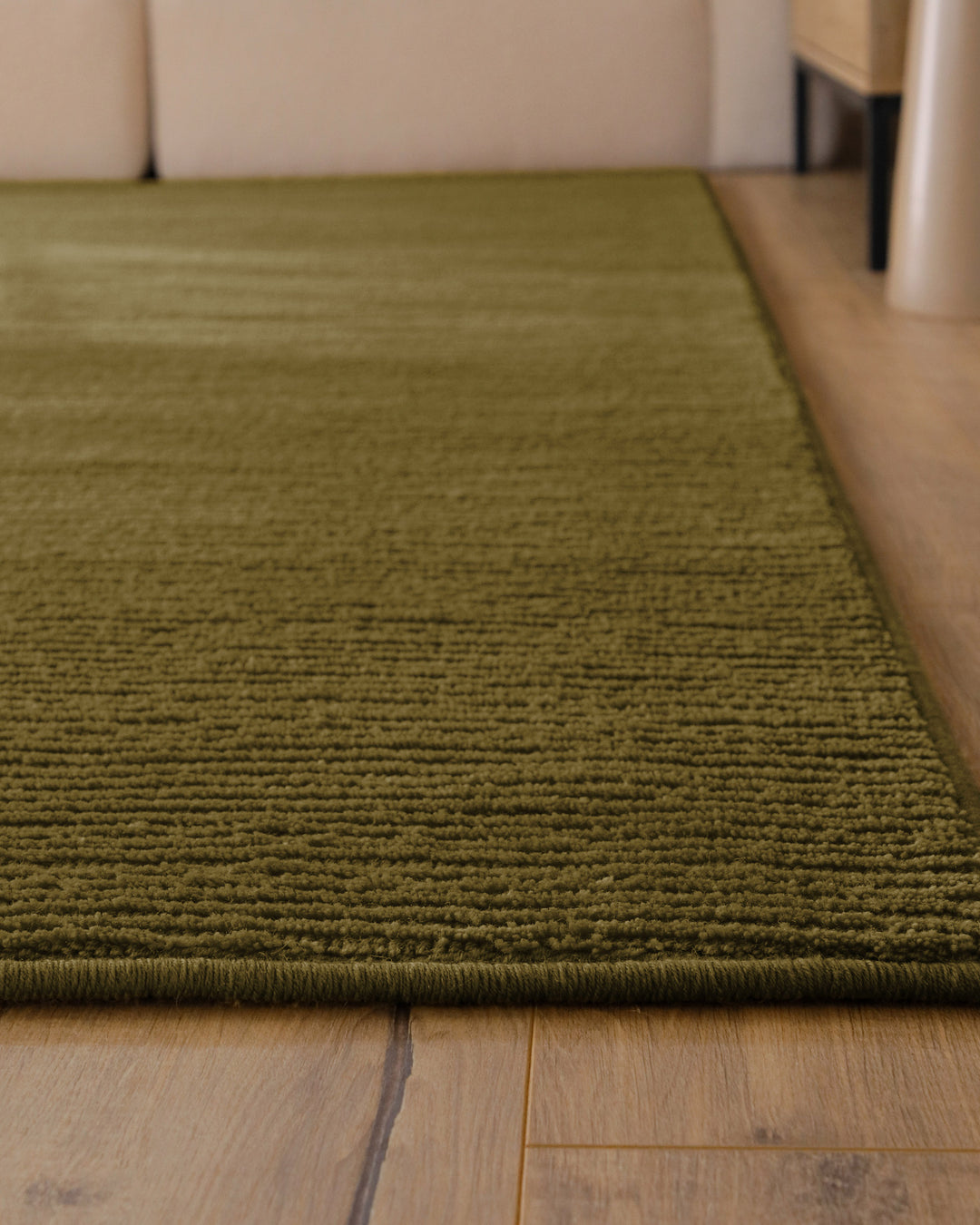 Kurzflor Teppich Castello One Oliv Grün