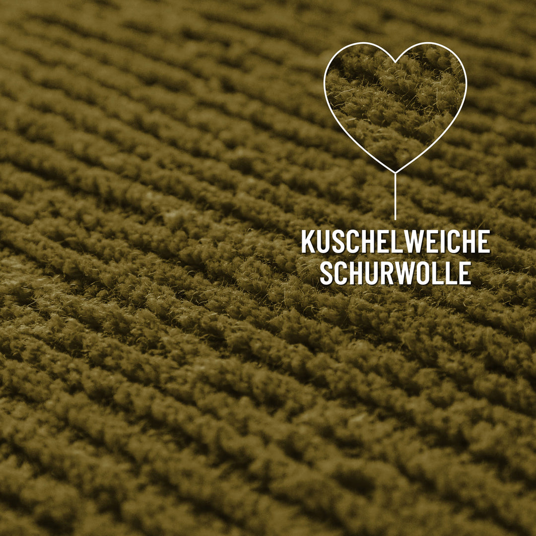 Kurzflor Teppich Castello One Oliv Grün