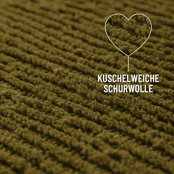 Kurzflor Teppich Castello One Oliv Grün