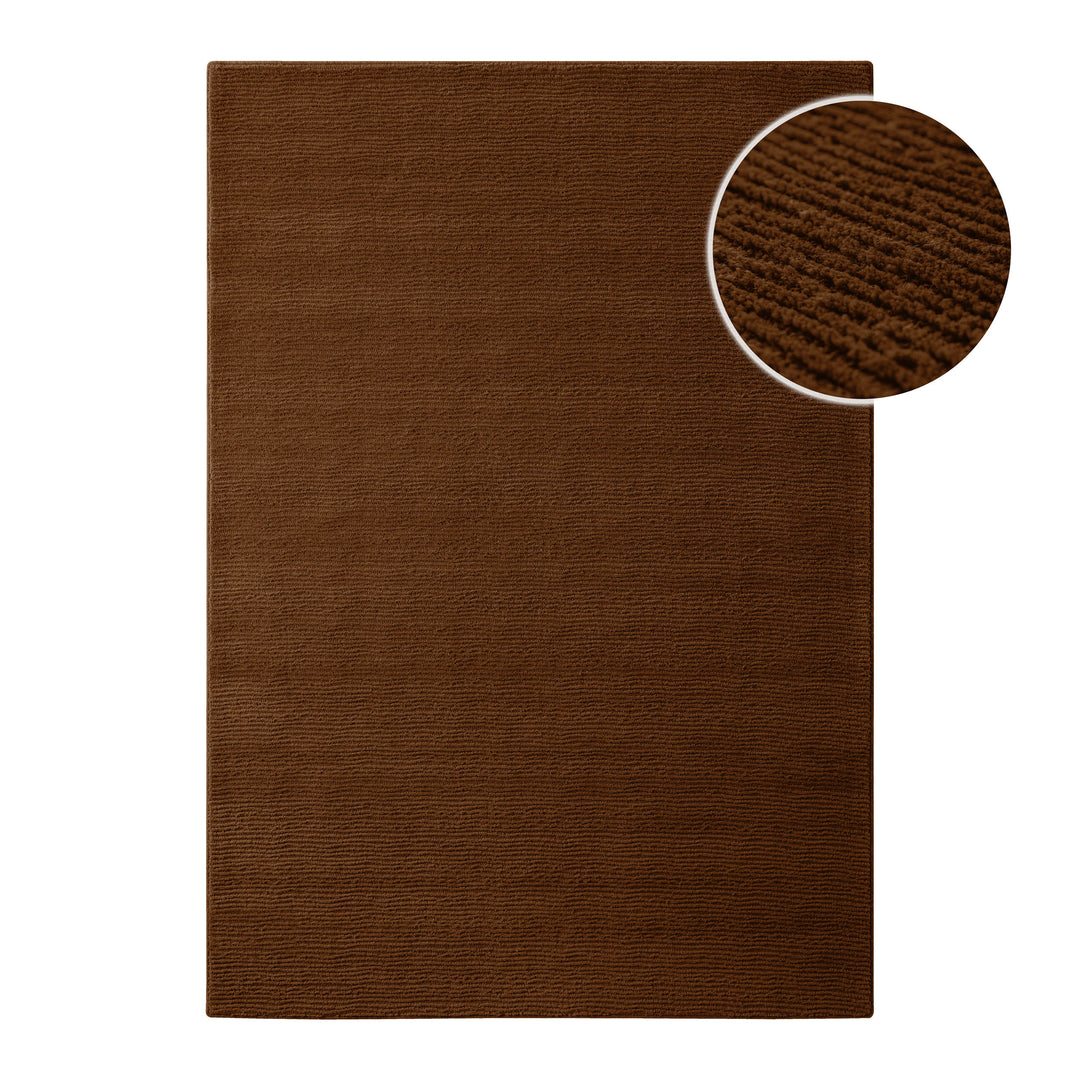 Kurzflor Teppich Castello One Braun