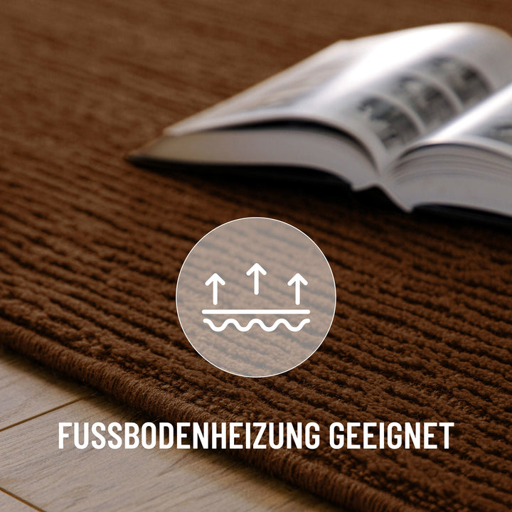 Kurzflor Teppich Castello One Braun