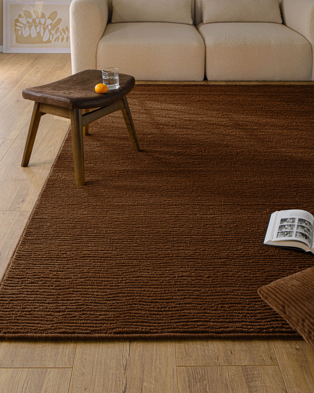 Kurzflor Teppich Castello One Braun