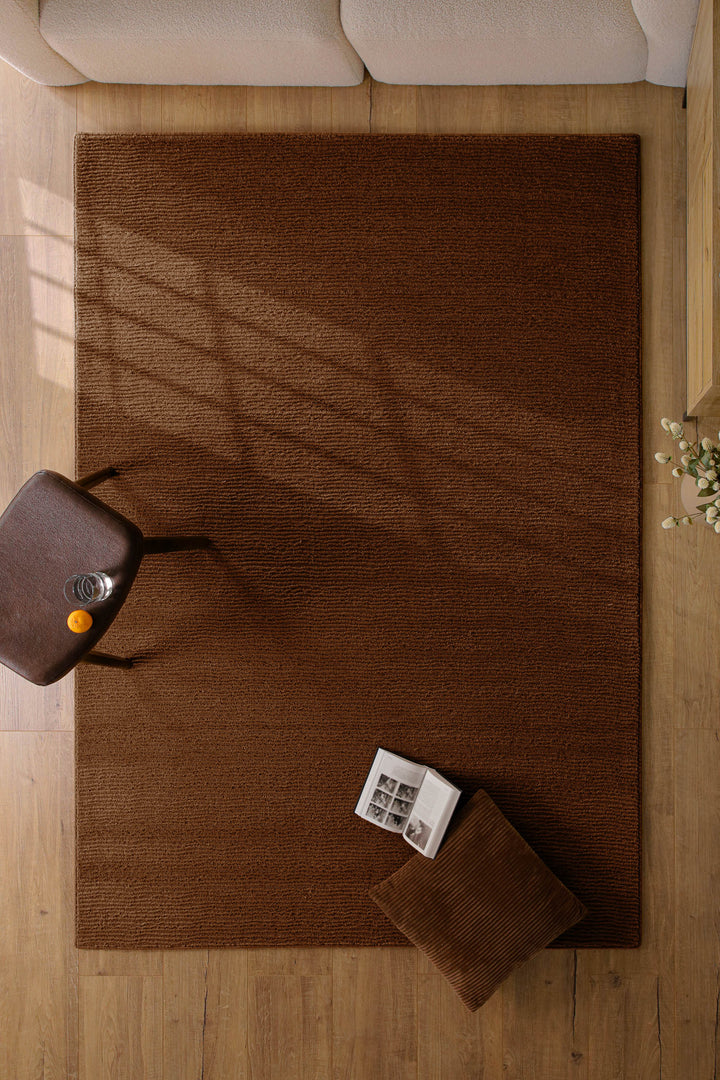 Kurzflor Teppich Castello One Braun