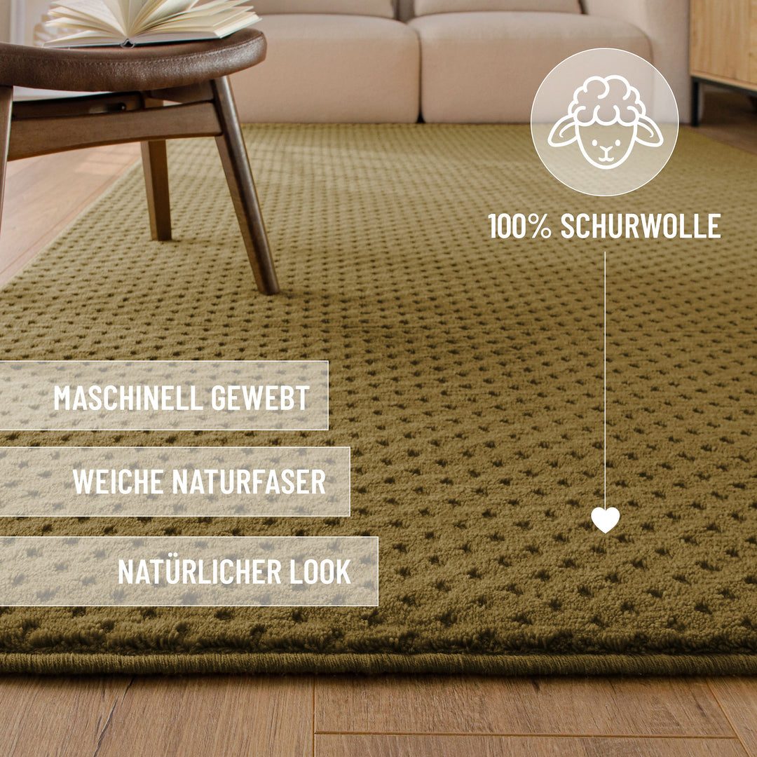 Kurzflor Teppich Castello Three Blass Grün