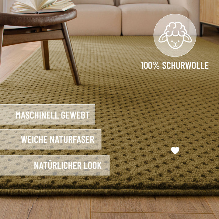 Kurzflor Teppich Castello Three Blass Grün