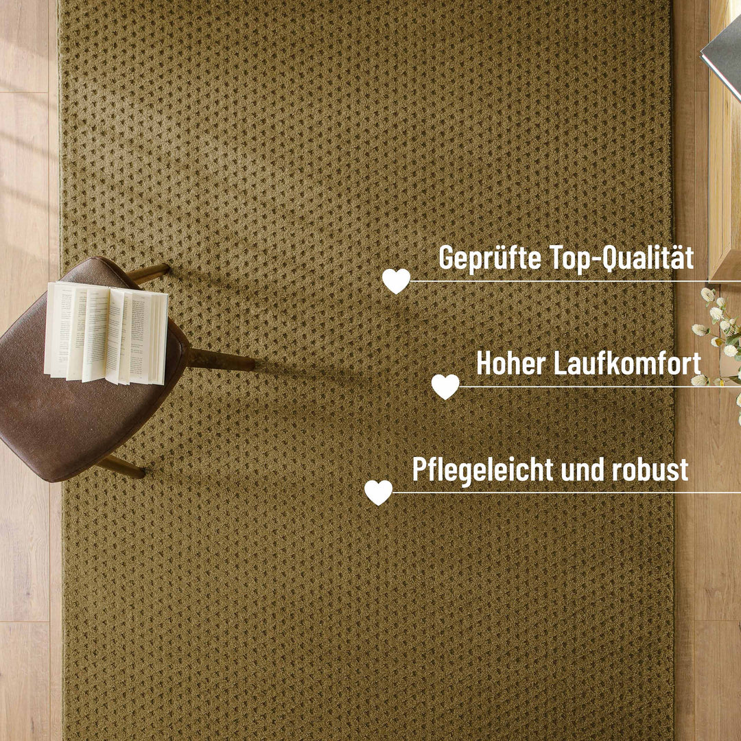 Kurzflor Teppich Castello Three Blass Grün