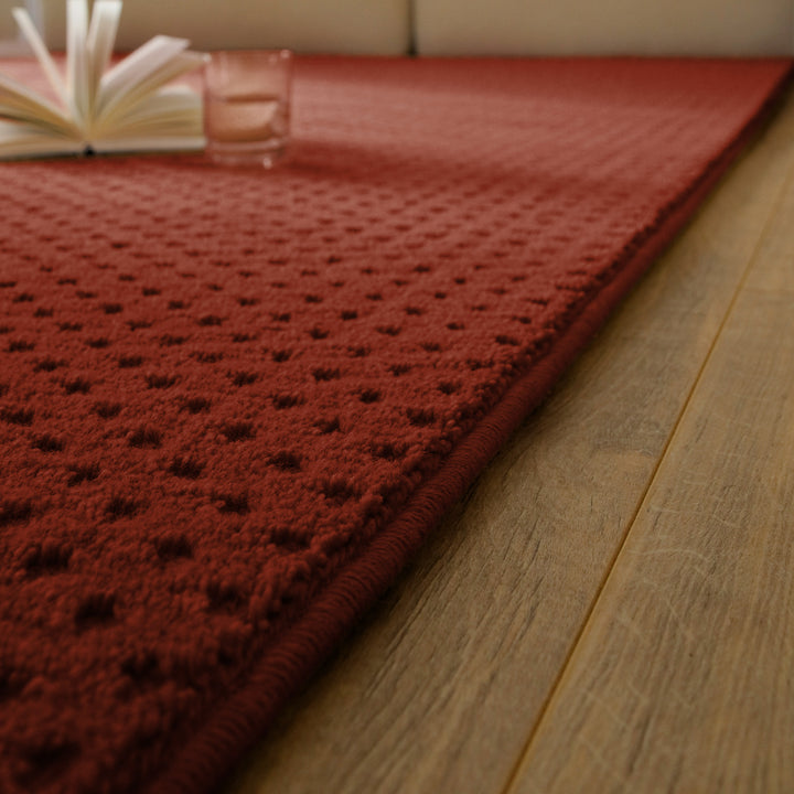 Kurzflor Teppich Castello Three Kamin Rot