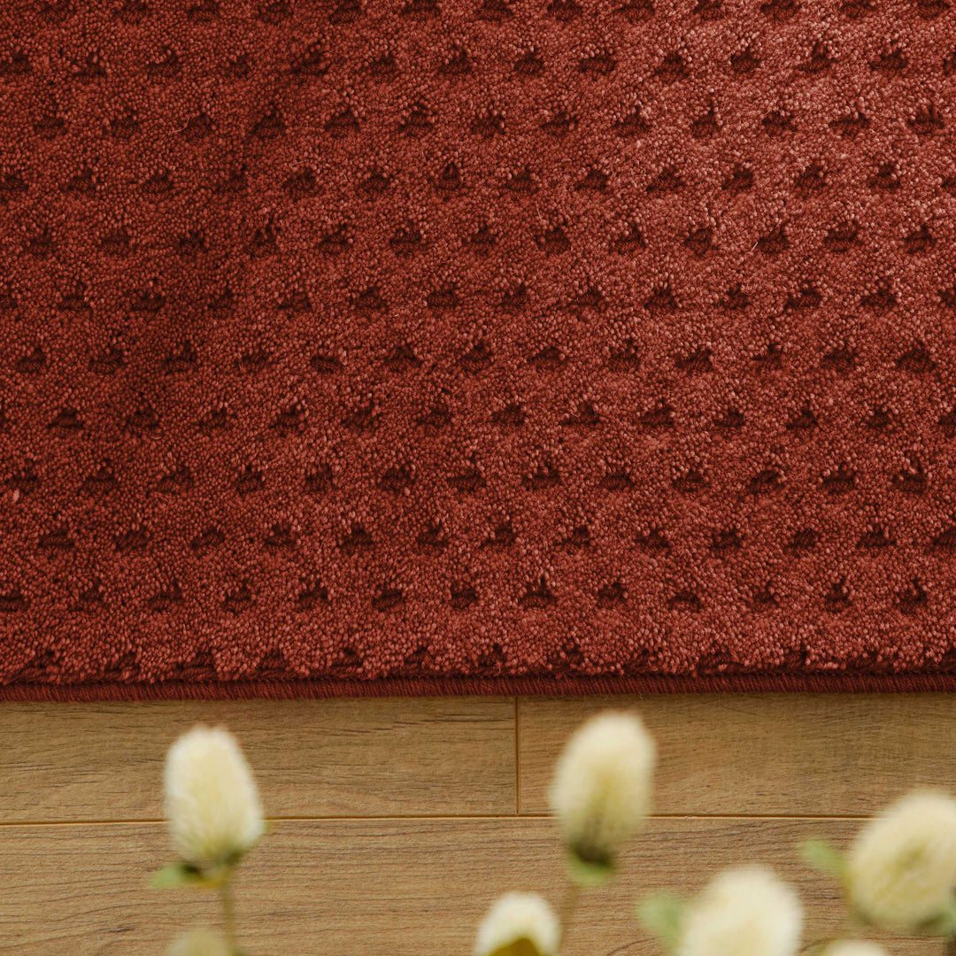 Kurzflor Teppich Castello Three Kamin Rot