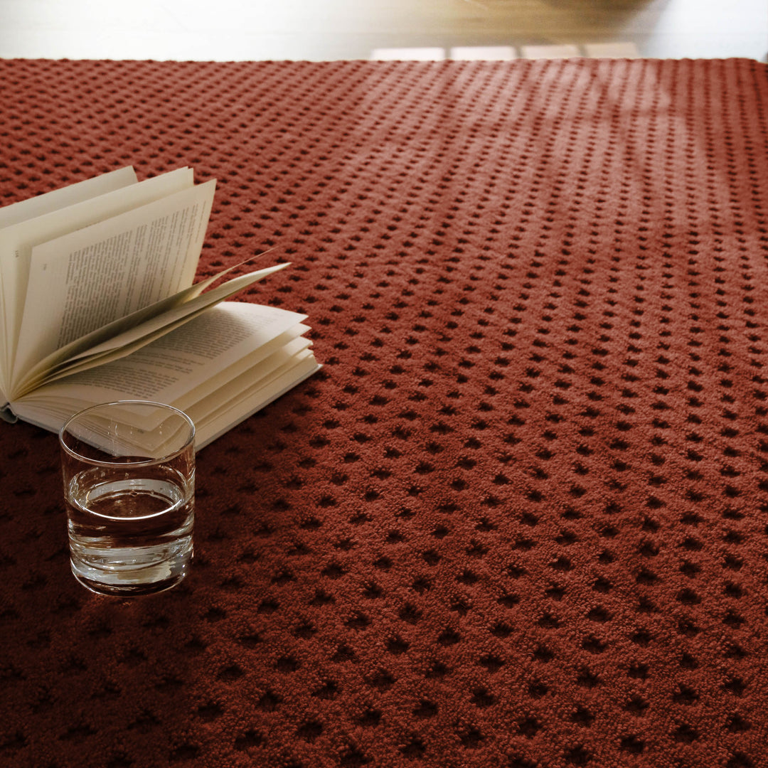 Kurzflor Teppich Castello Three Kamin Rot