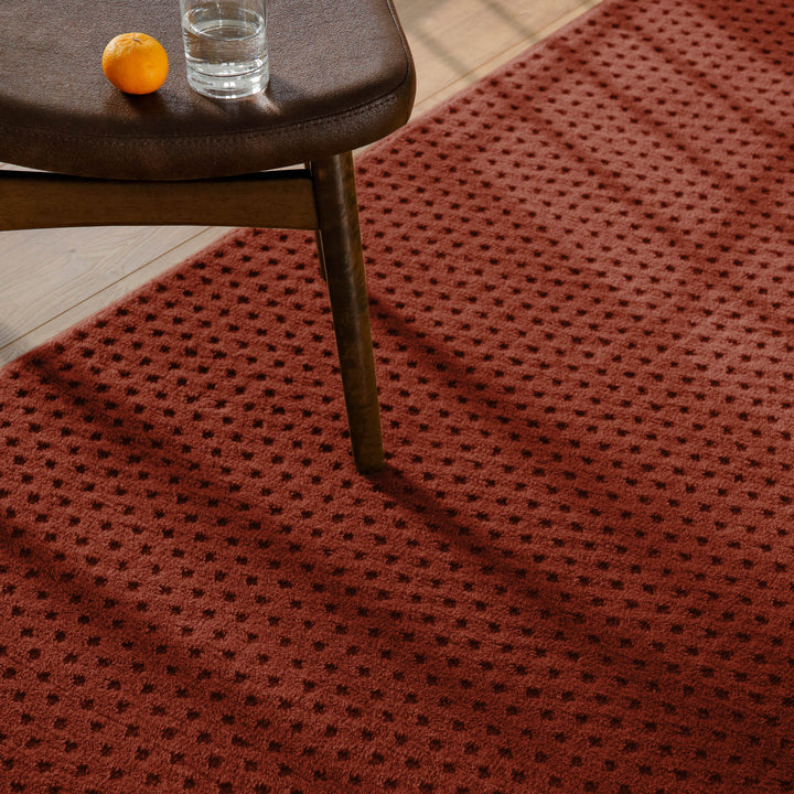 Kurzflor Teppich Castello Three Kamin Rot