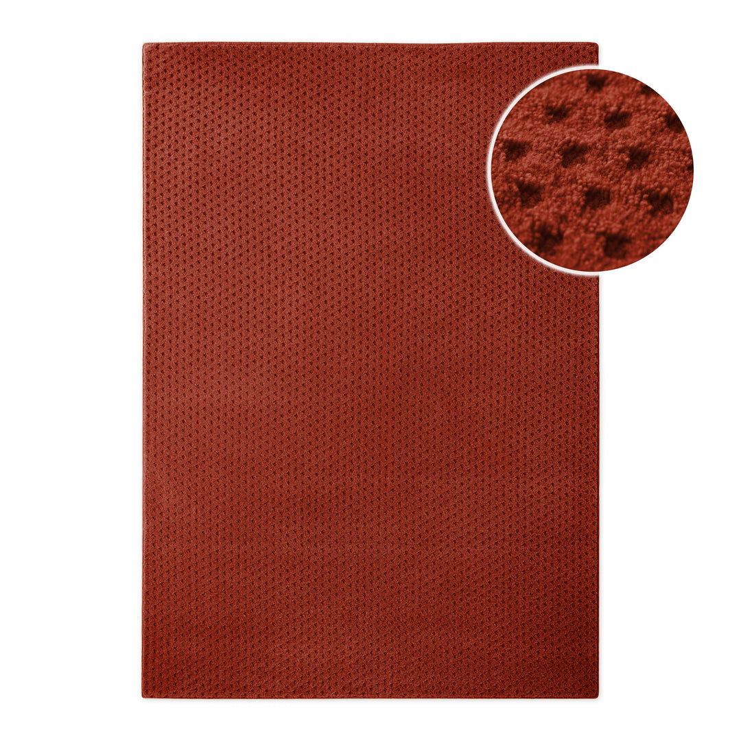 Kurzflor Teppich Castello Three Kamin Rot