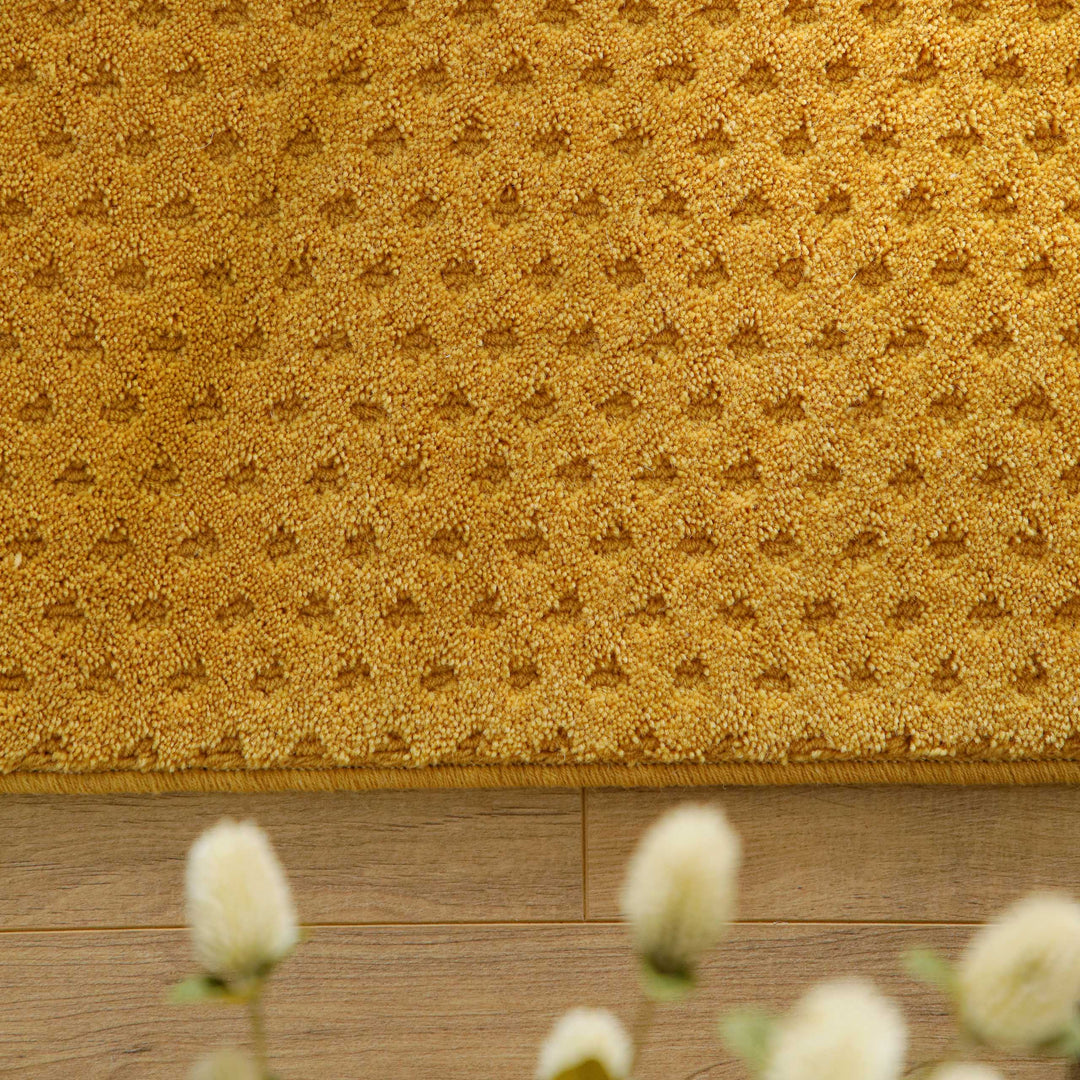 Kurzflor Teppich Castello Three Gelb