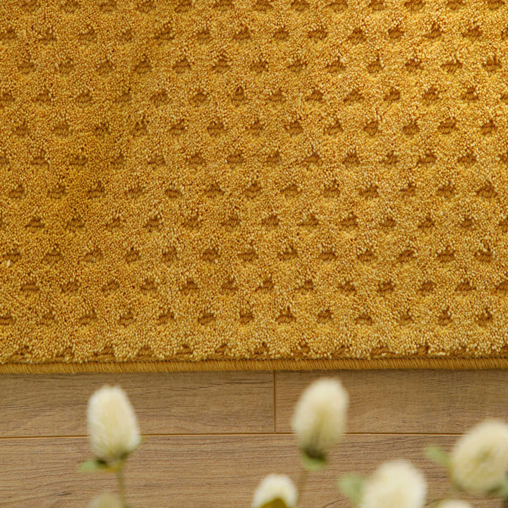 Kurzflor Teppich Castello Three Gelb