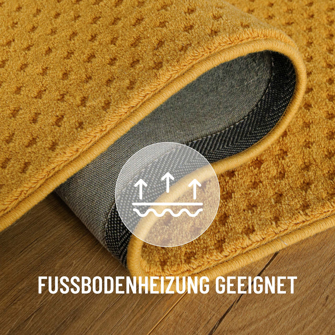 Kurzflor Teppich Castello Three Gelb