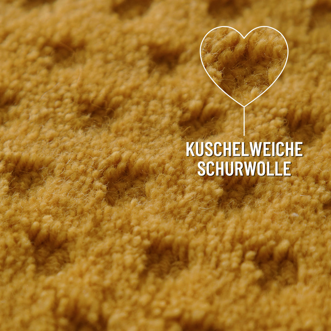 Kurzflor Teppich Castello Three Gelb