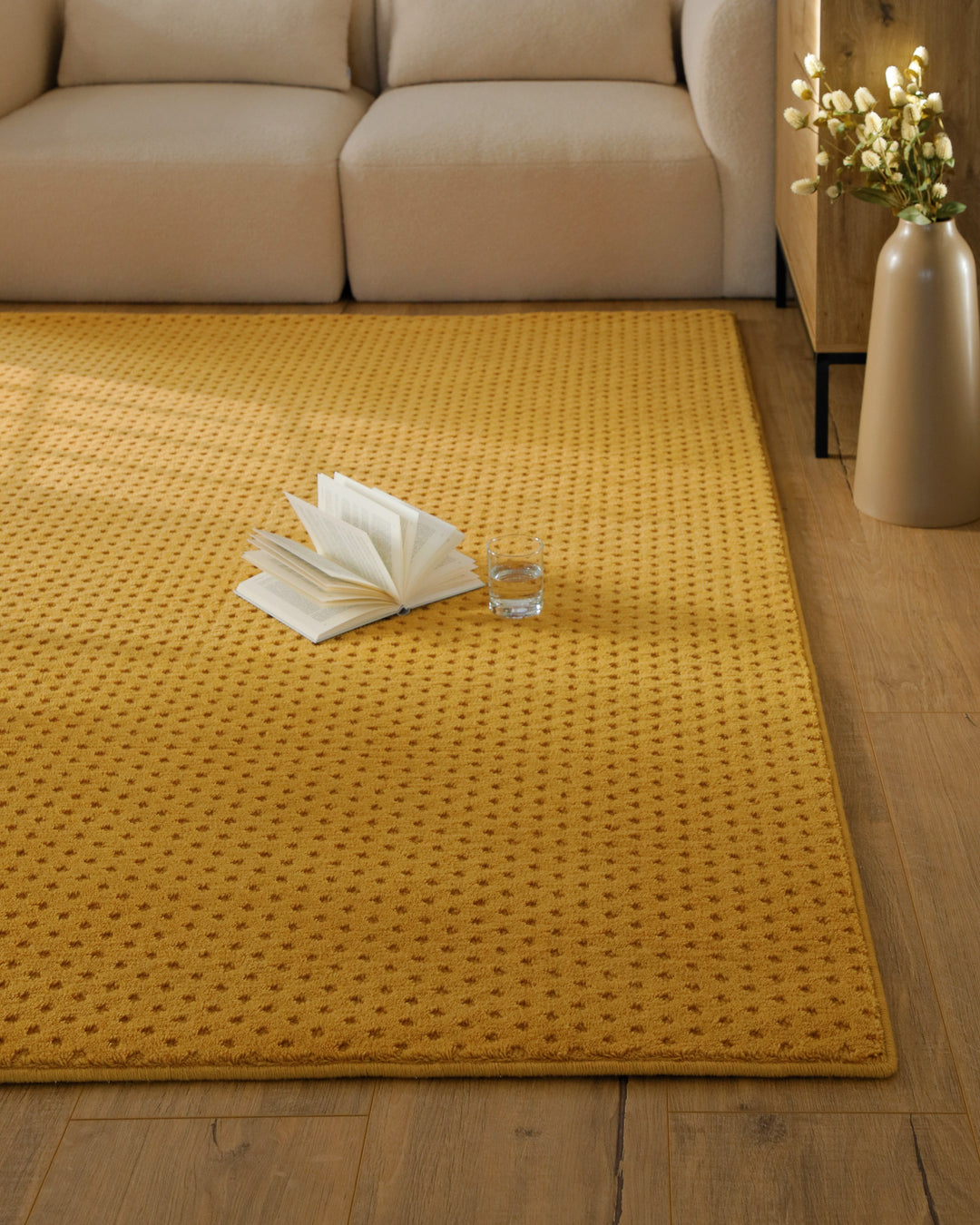 Kurzflor Teppich Castello Three Gelb