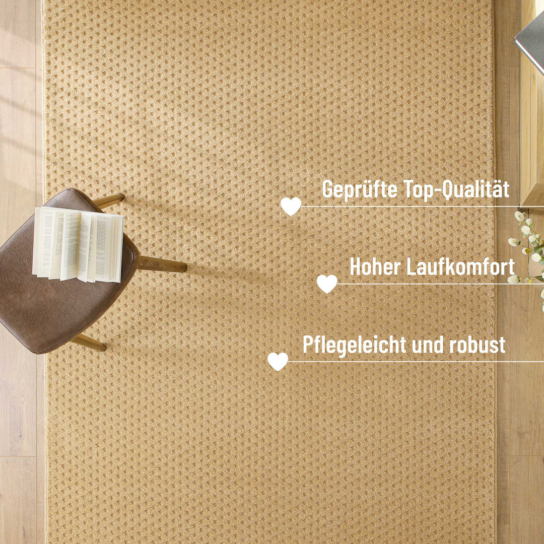 Kurzflor Teppich Castello Three Sand Beige