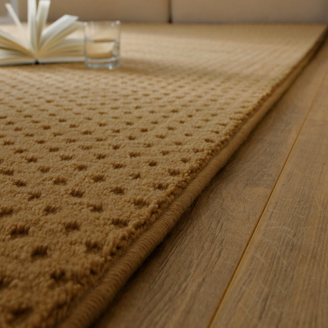 Kurzflor Teppich Castello Three Karamell