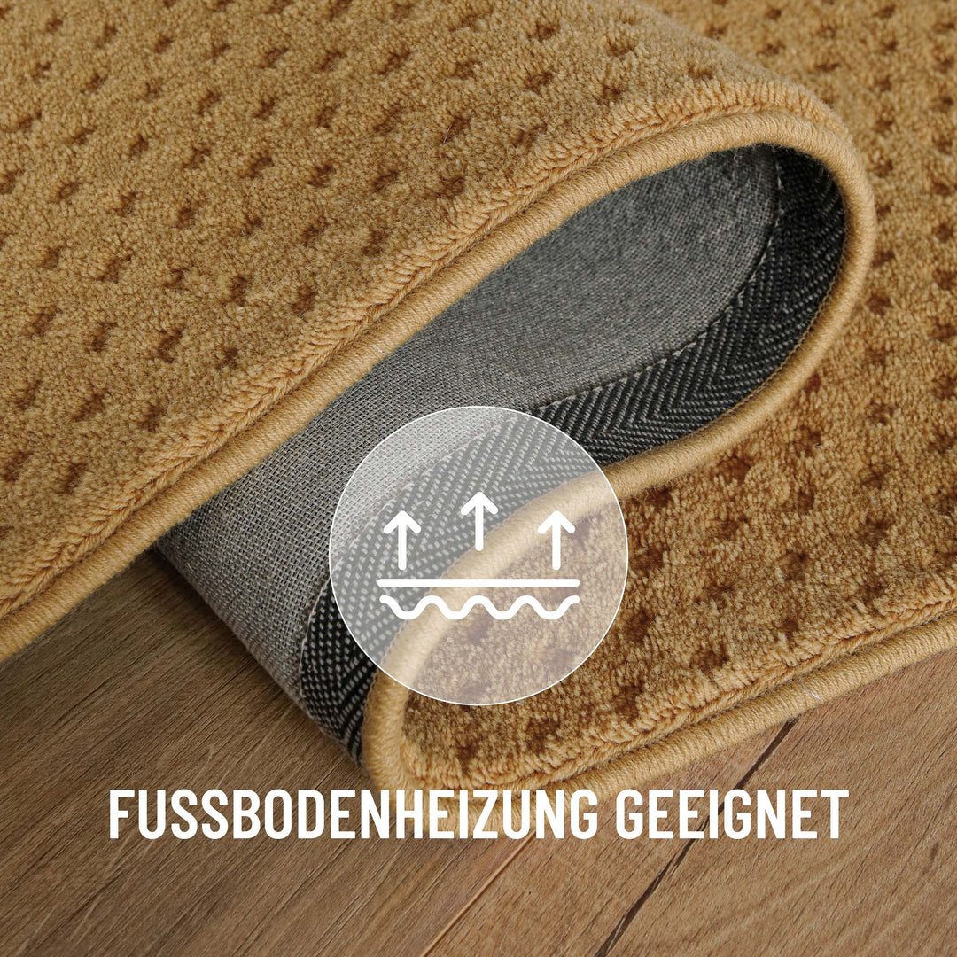 Kurzflor Teppich Castello Three Karamell