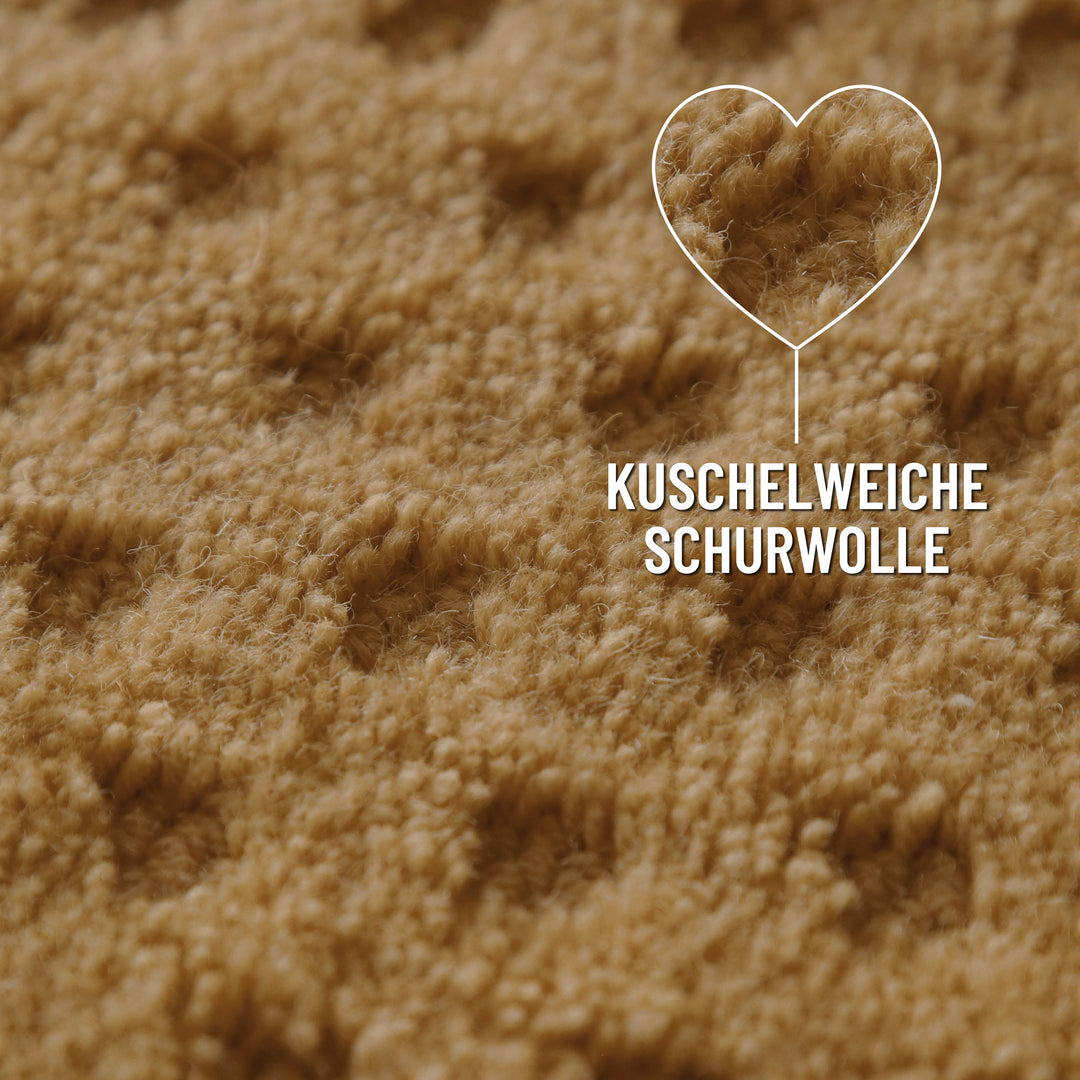 Kurzflor Teppich Castello Three Karamell