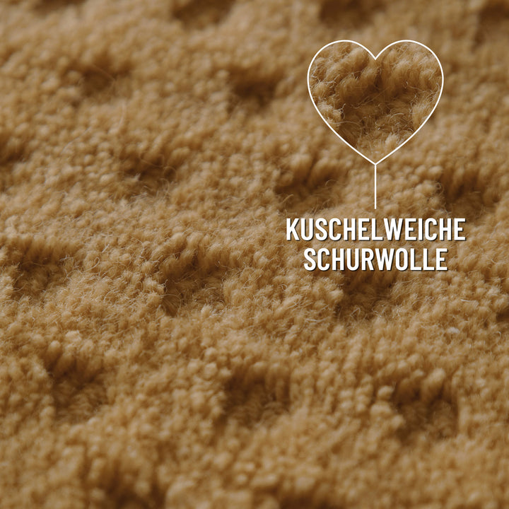 Kurzflor Teppich Castello Three Karamell