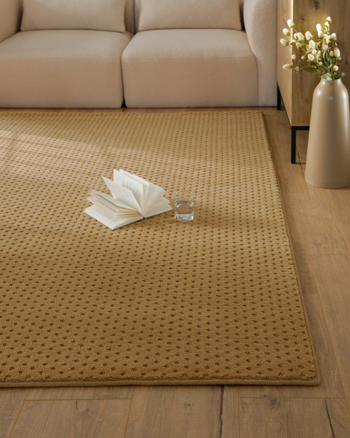 Kurzflor Teppich Castello Three Karamell