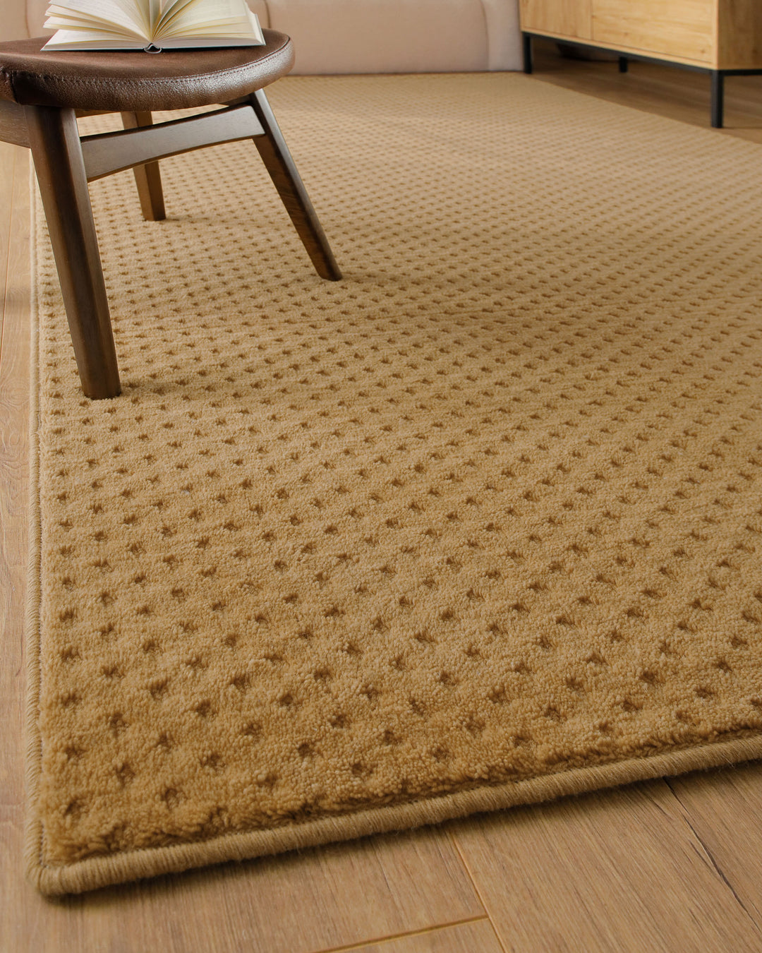 Kurzflor Teppich Castello Three Karamell