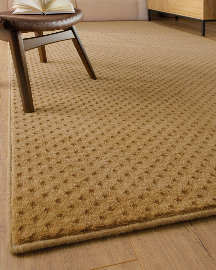 Kurzflor Teppich Castello Three Karamell