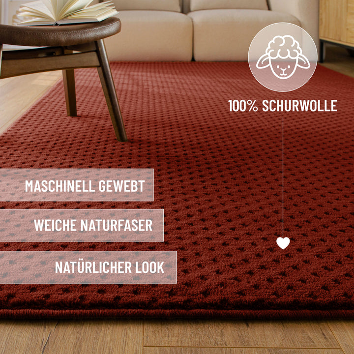 Kurzflor Teppich Castello Three Purpur Rot