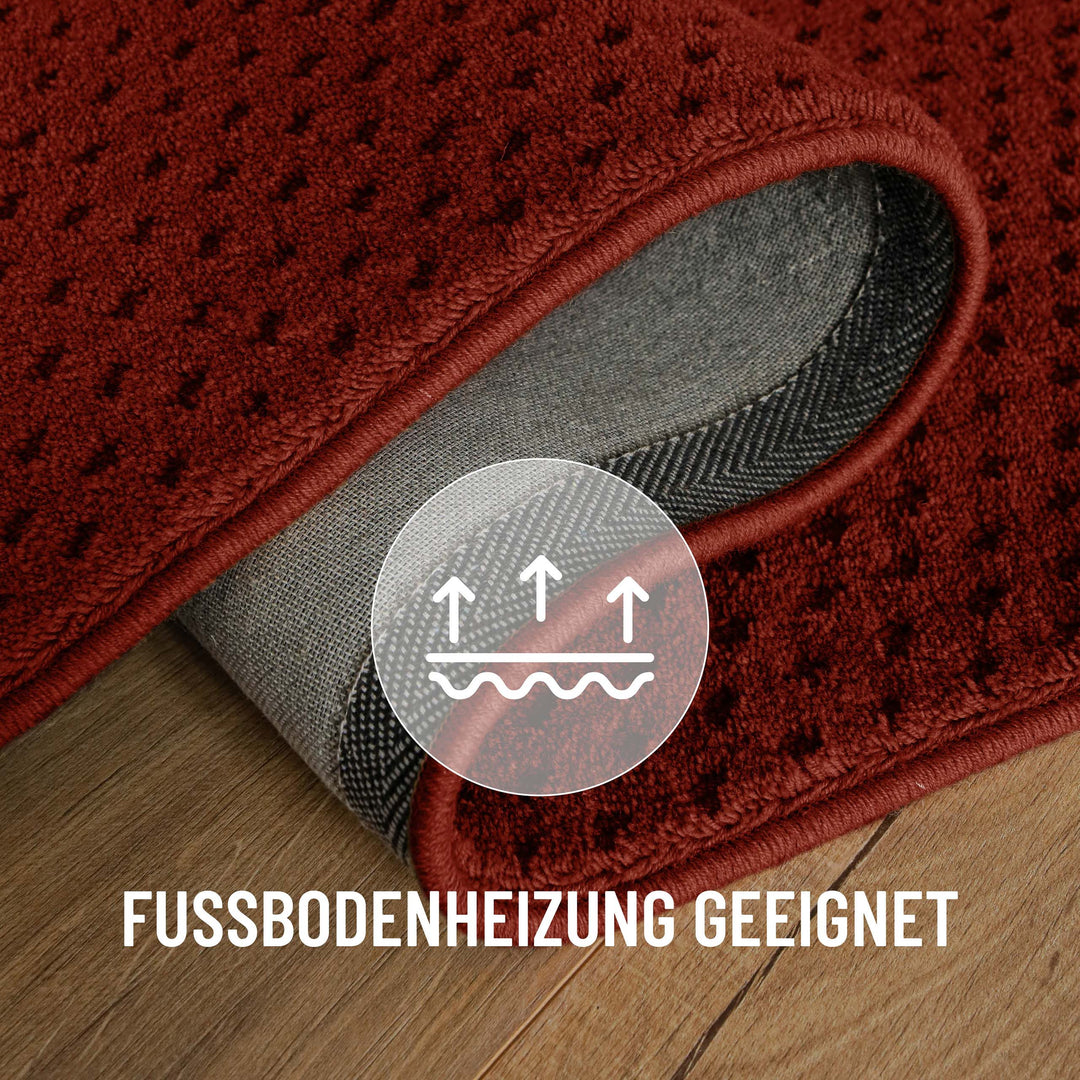 Kurzflor Teppich Castello Three Purpur Rot