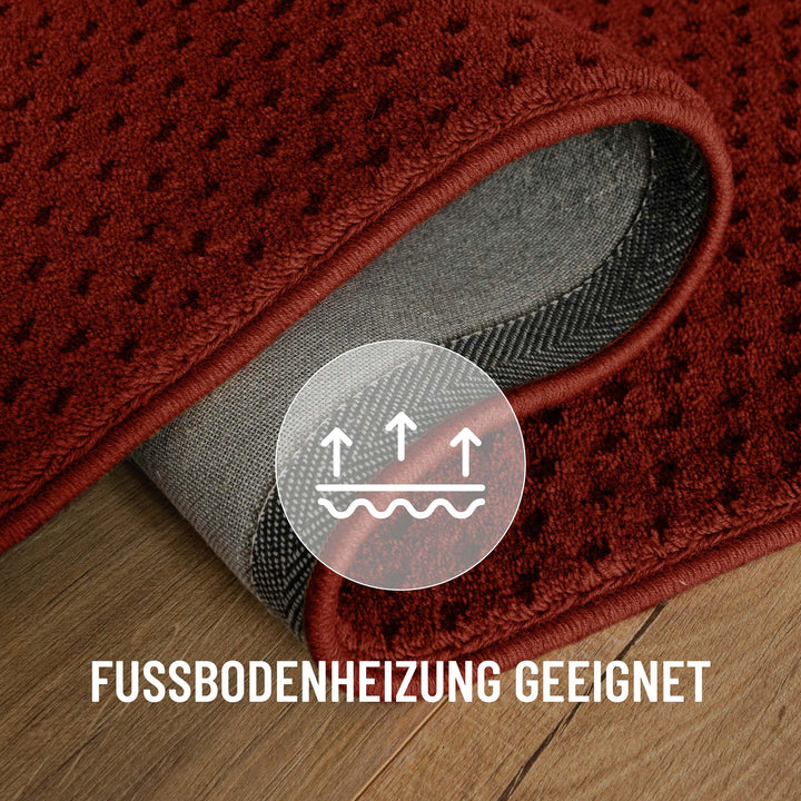 Kurzflor Teppich Castello Three Purpur Rot