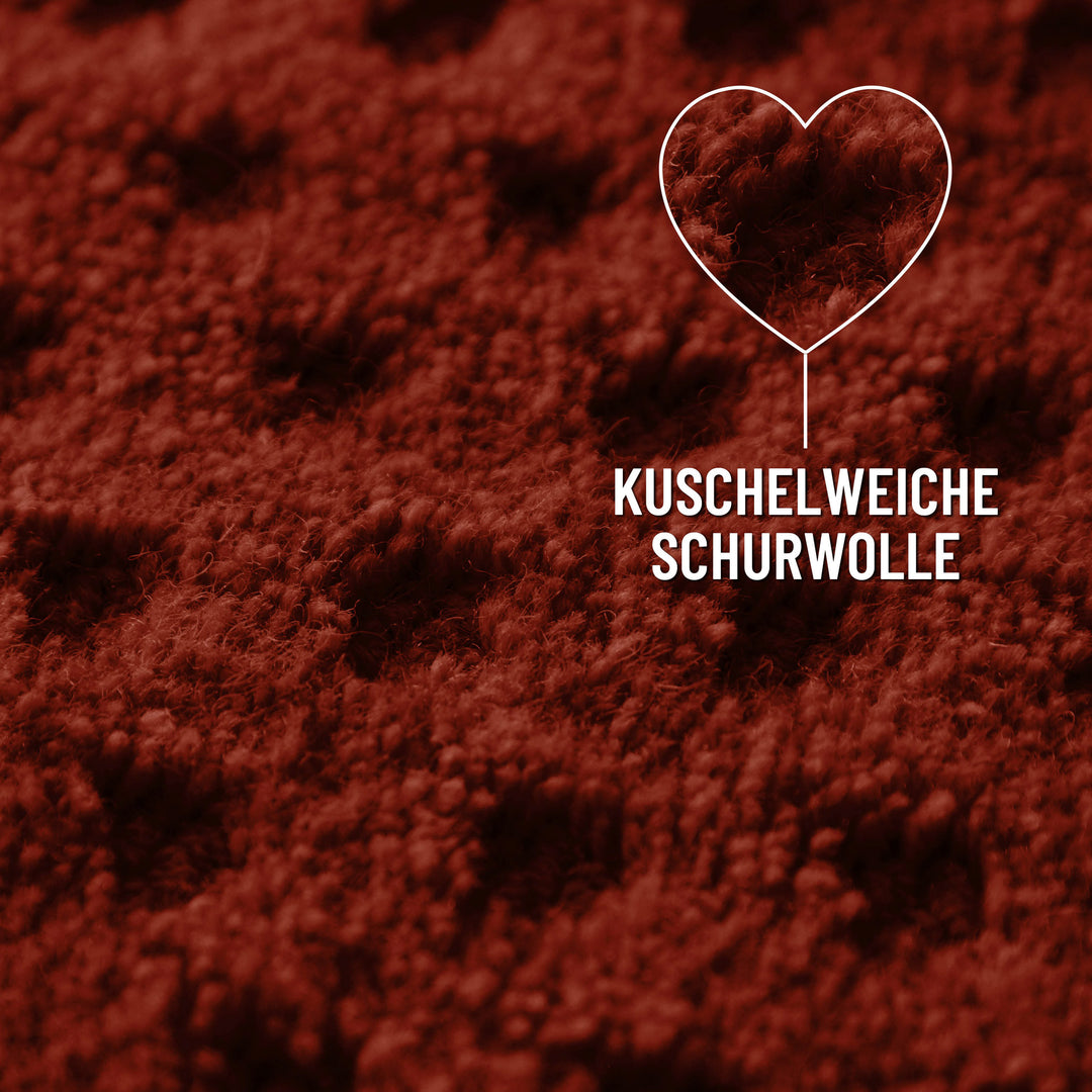 Kurzflor Teppich Castello Three Purpur Rot