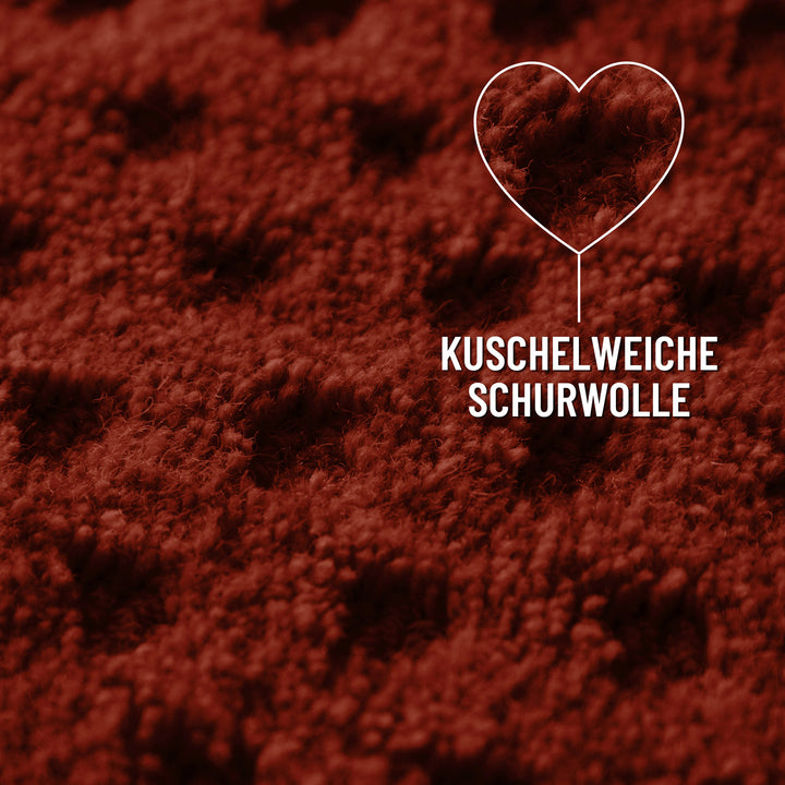 Kurzflor Teppich Castello Three Purpur Rot