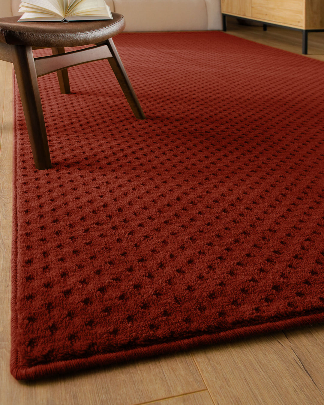 Kurzflor Teppich Castello Three Purpur Rot