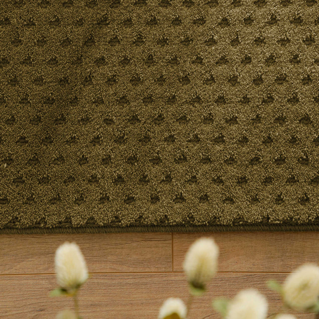 Kurzflor Teppich Castello Three Oliv Grün