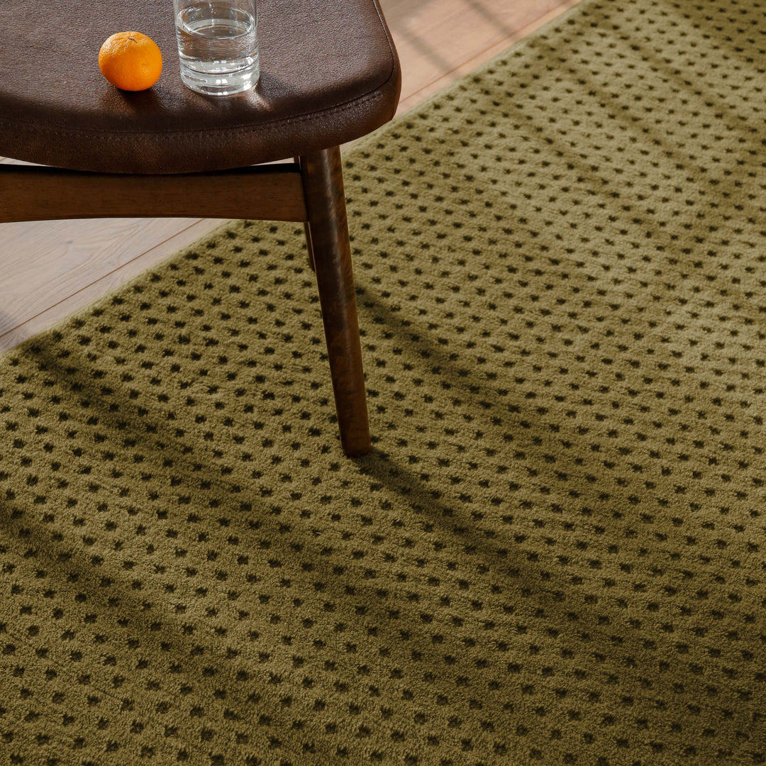 Kurzflor Teppich Castello Three Oliv Grün