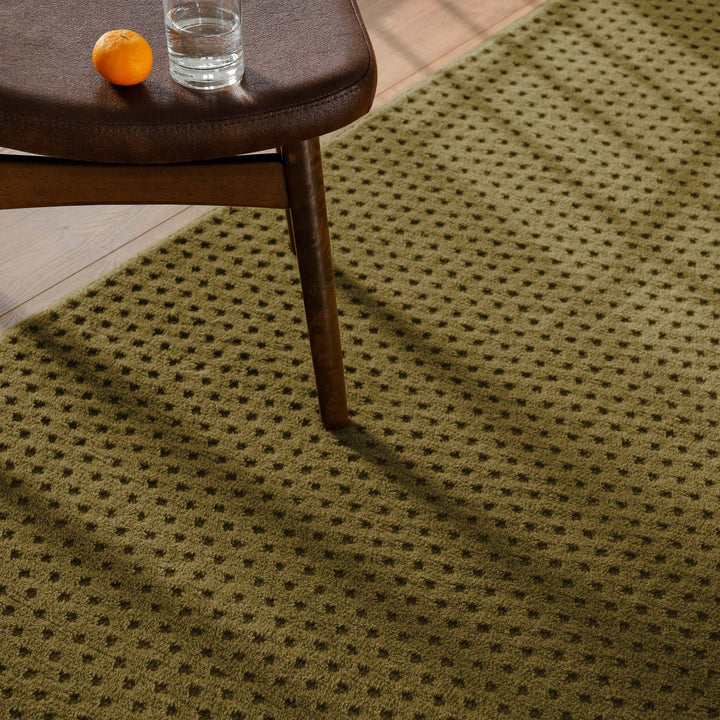 Kurzflor Teppich Castello Three Oliv Grün